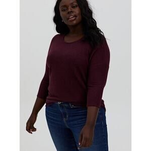 Torrid Size 3X Relaxed Fit Super Soft Plush Crew Neck Dolman Tee Top
